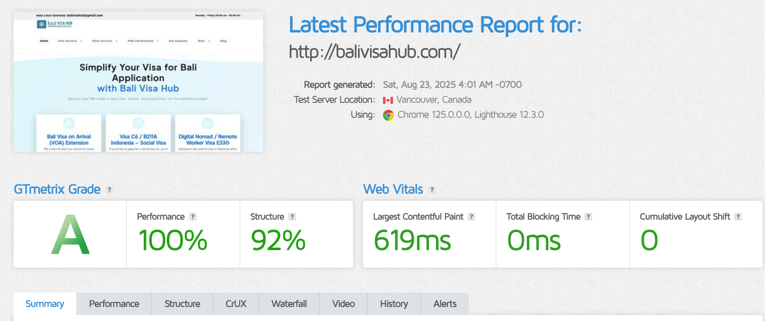 Bali Visa Hub Dashboard Screenshot